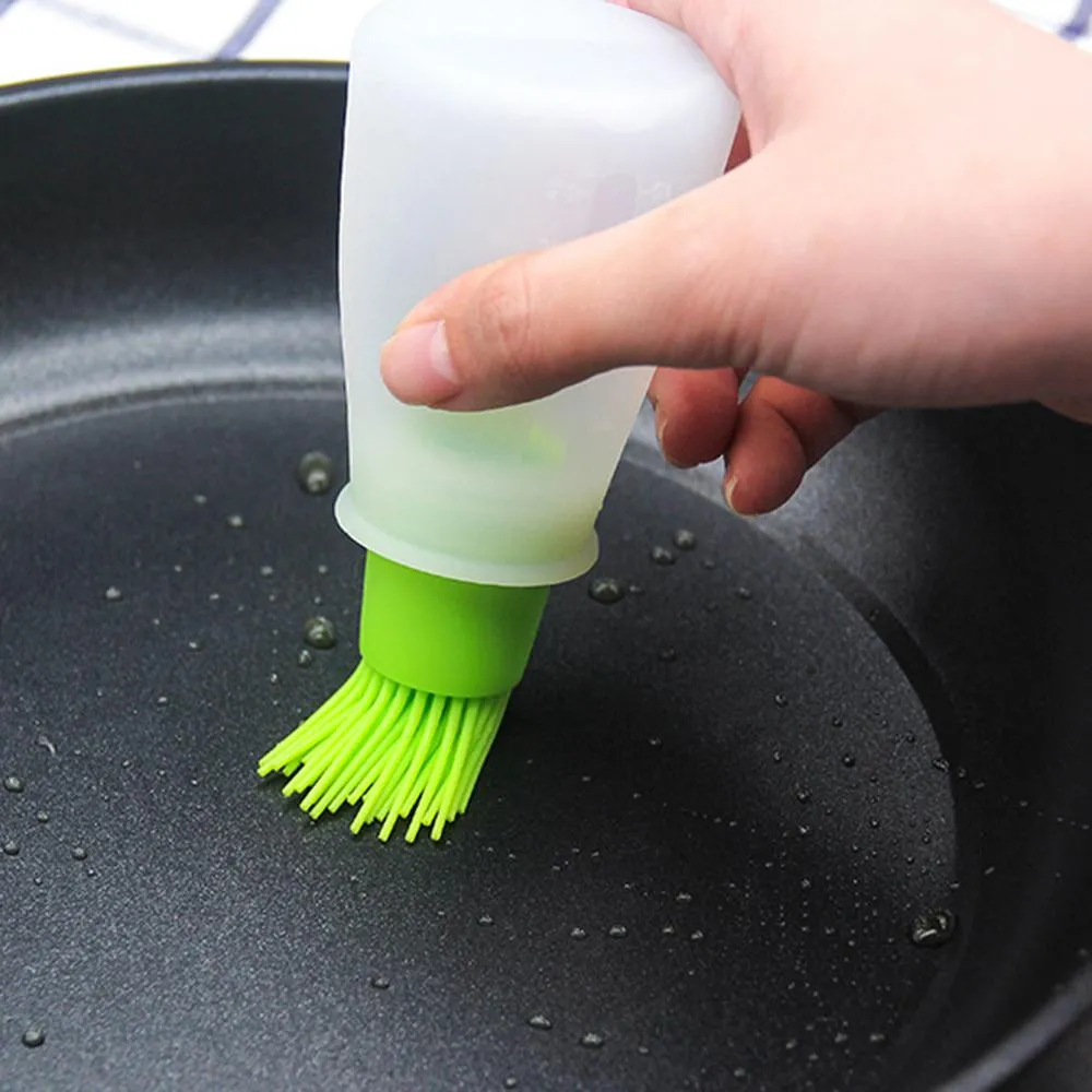 Cooking Utensils New Portable Oil Bottle Barbecue Brush Silicone Kitchen BBQ Baking Pancake Barbecue Camping Accessories Gadgets