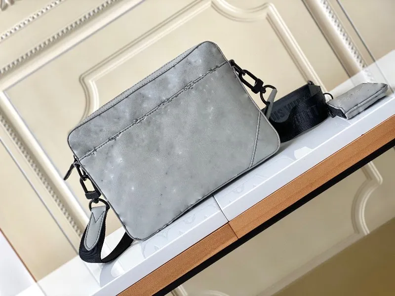 مصممي الأزياء أكياس Luxurys M46104 Gray Duo Messenger Bags 2 Sets Men Wo
