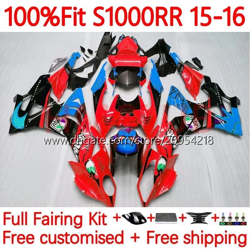 Fares de moisissures d'injection pour BMW S-1000RR S 1000RR 1000 RR S1000-RR 2015-2018 Bodywork 150NO.52 S1000RR 15 16 17 18 S1000 RR 2015 2017 2017 2018 OEM Bodys Kit Graffiti Red