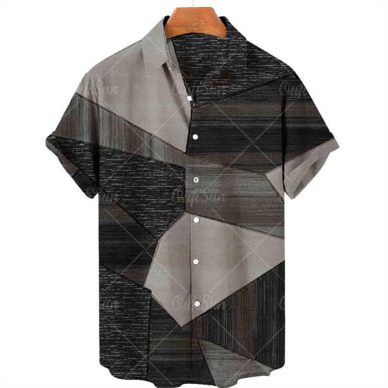 Chemise hawaïenne à manches courtes pour hommes, décontractée, à revers, de rue, à la mode, haut ample, été, 2022, G220511