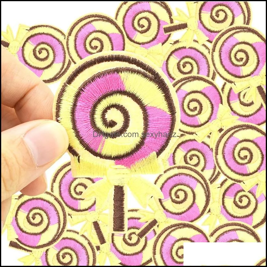 10 pcs lollipopes for clothing bags iron on transfer applique for garment jeans sew on embroidered accessories