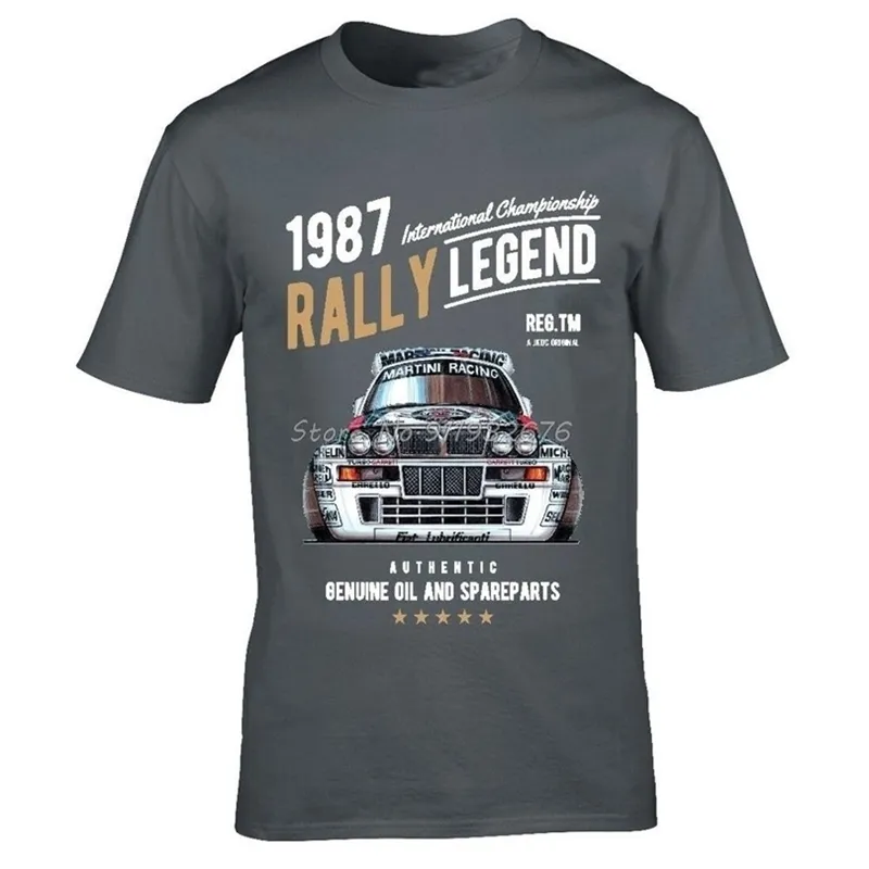 Motyw Legenda Rally z 1987 LANCIA DELTA INTEGRALE HF Car Mężczyźni Lato Marka Bawełna Hip Hop Odzież Fitness Mężczyźni T Shirt 220407