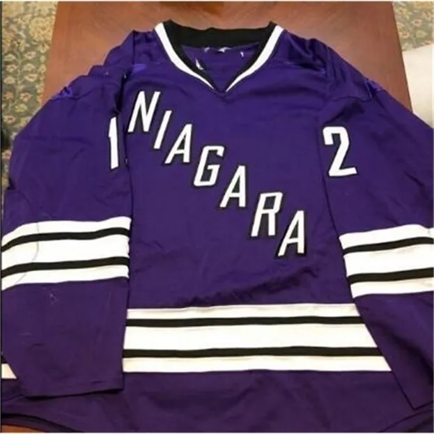 Personnalisez Nik1 tage Niagara Univ. Route # 12 Alfieri Gemini Hockey Jersey Broderie Cousue ou personnalisée n'importe quel nom ou numéro rétro Jersey