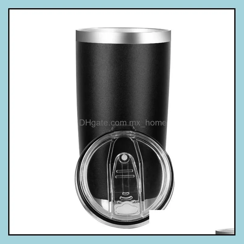 car cups stainless steel tumblers cups vacuum insulated travel mug metal water bottle beer coffee mugs with lid 20oz wq59