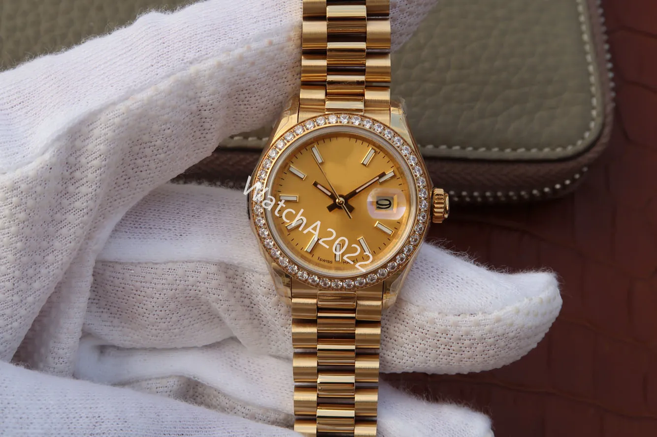 SX Luxury 31mm Ladys Relojes automáticos Reloj de mujer 2813 Movimiento 178288 Acero Señoras Fecha Presidente 279174 Relojes de pulsera de zafiro