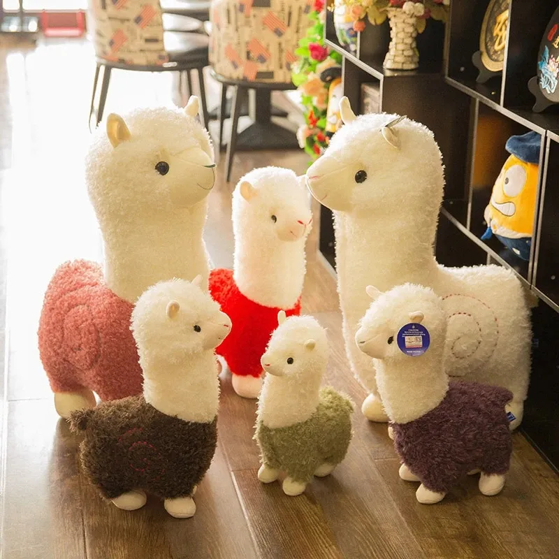 28 cm/38 cm novo brinquedo de pelúcia alpaca 6 cores animal fofo boneca macia decoração de escritório em casa crianças menina presente de aniversário