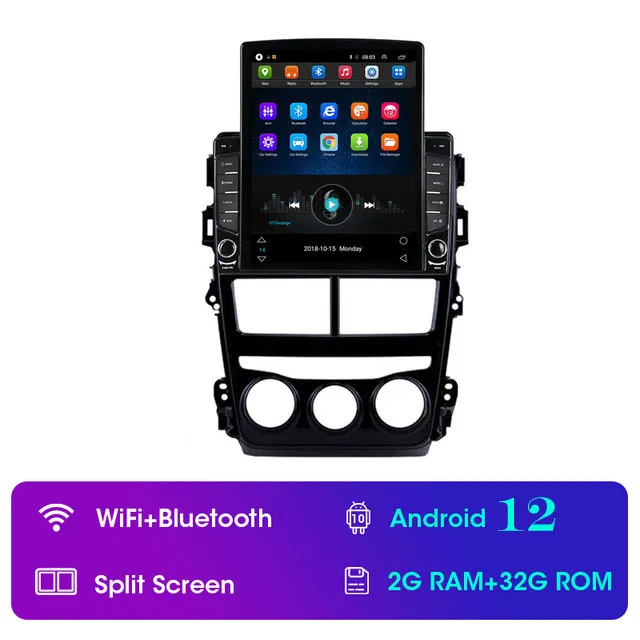 9-дюймовый Android Touchscreen Car Video GPS Navi Stereo для 2018-Toyota Vios с Wi-Fi Bluetooth