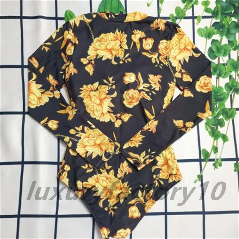 Mistura 8 estilos verão maiô impressão design luxo arenoso praia biquini manga comprida mulheres uma peça roupa de banho quente primavera