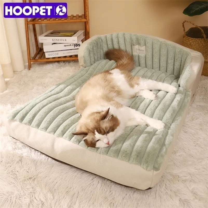 Hoopetペットベッド猫厚い睡眠冬の暖かいクッションのための猫小さな犬の快適なソファーケンネル犬のバスケット製品220323