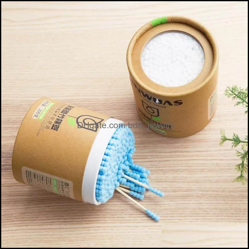 baby cotton swabs 200pcs/box bamboo wood sticks soft cotton buds cleaning of ears tampons cotonete pampons health beauty 18 bdejewelry