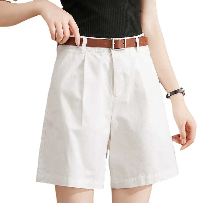 designer märke sfl casual denim shorts kvinnor sommar sexig hög midja shorts jeans kvinnlig vintage bälte lös