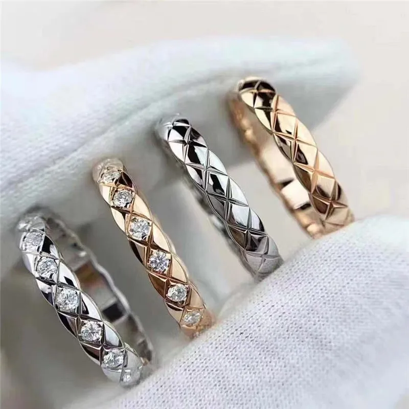 S925 Sterling Silver Diamond Band Rings for Women Luxury Shining Crystal Stone Designer Ring Wedding Jewelry