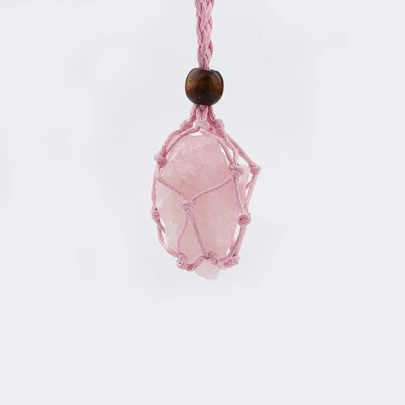 Подвесные ожерелья модные тканые веревочные ожерелье Универсальное нерегулярный камень мультифорт для женщин