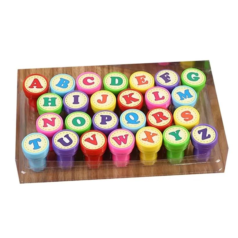 Alphabets Letters Round Stamp Seal Children Gifts Toys Self Inking Scrapbooking Plate Ink Pads Stamper 220428 From 6 76 DHgate