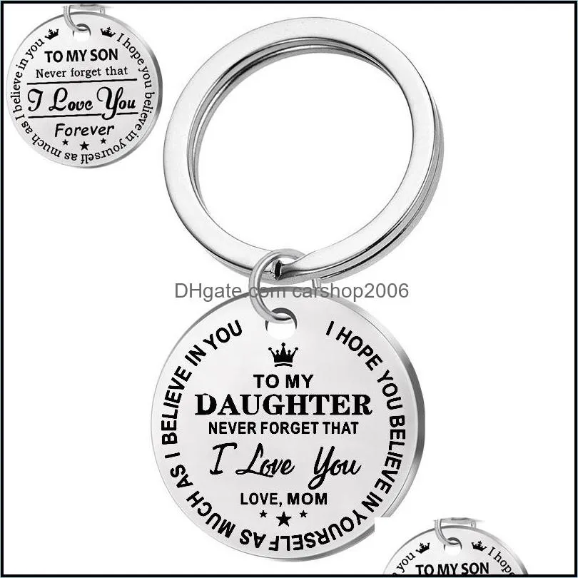 key ring stainless steel i love you forever keychain my son daughter keyrings bag hangs fashion jewelry free dhl x20fz