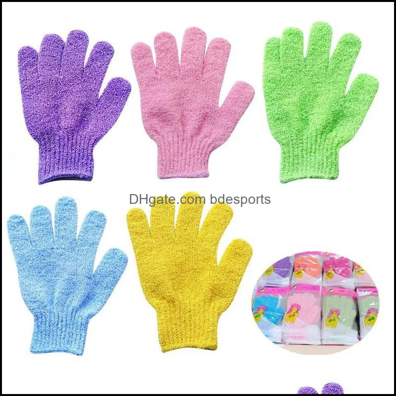 Brosses de bain Éponges Épurateurs Accessoires de salle de bain Maison Gants de jardin Gant exfoliant Gant de douche hydratant Gommage Spa Mas Soins de la peau