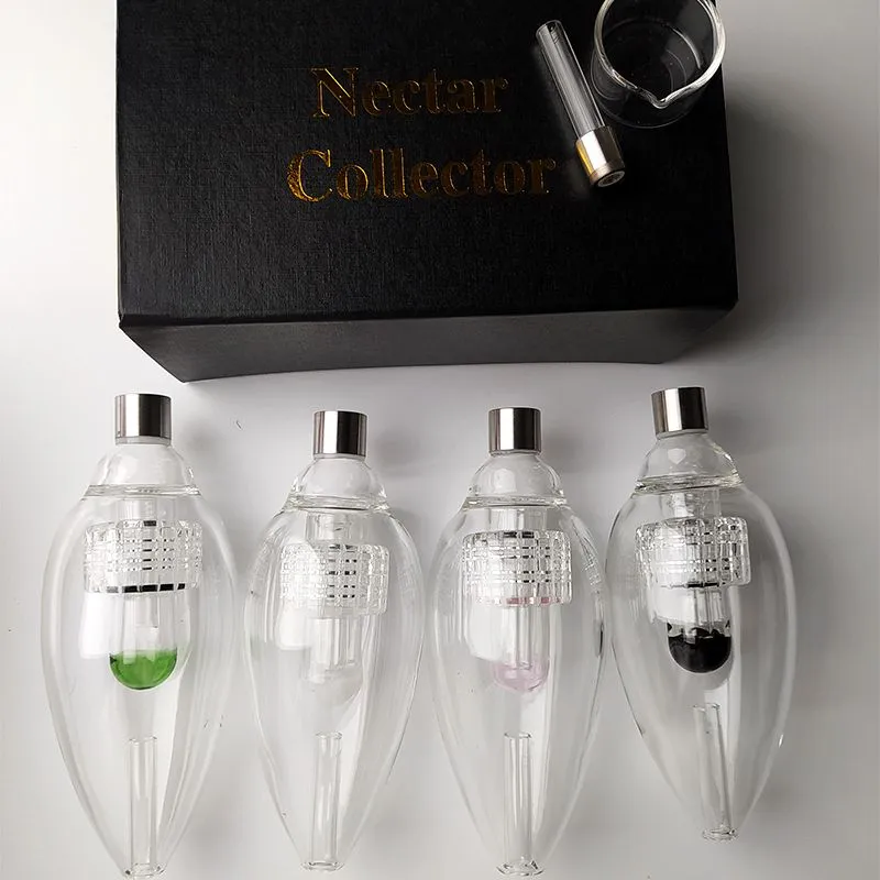 4 couleurs d'embouts Pipe en verre d'eau Fumer Delux Kits avec conteneur de cire à ongles Quarzt Silicon Nector Collector Mini NC Kits Bird Dab Straw Hand Pipes NC23