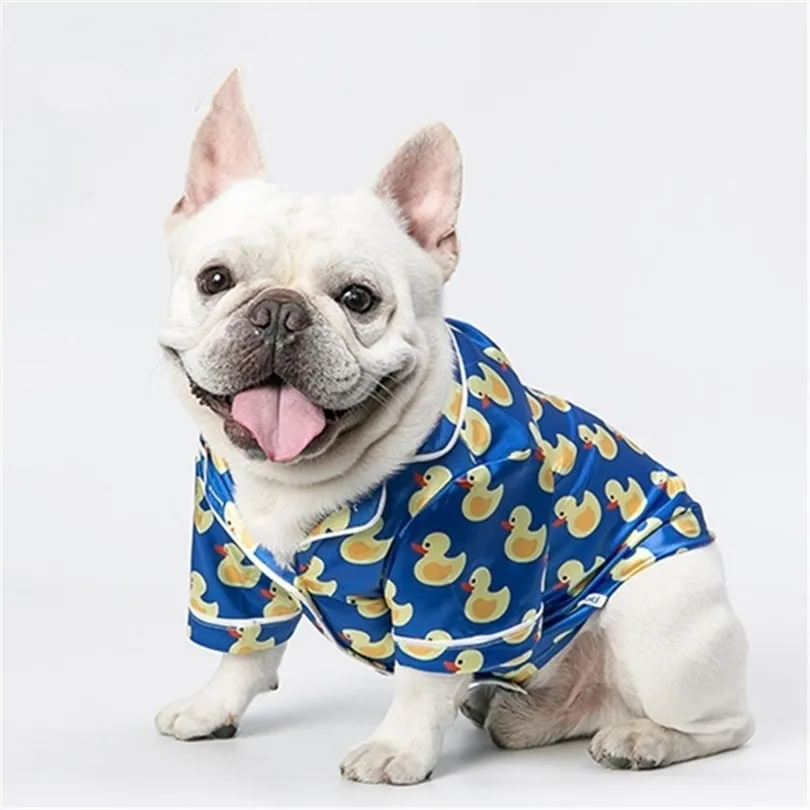 Pijama de cachorro Camisa Roupas de gato de verão Roupos de cachorro Poodle Bichon Pomeranian Schnauzer Pug French Bulldog Corgi Shiba Inu Figurino 210401