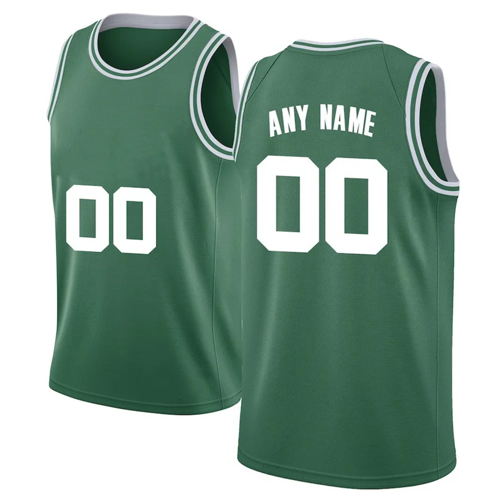 Maglia da basket stampata personalizzata Boston Design fai-da-te Personalizzazione Uniformi della squadra Stampa personalizzata con qualsiasi nome Numero Uomo Donna Bambino Gioventù Maglia verde