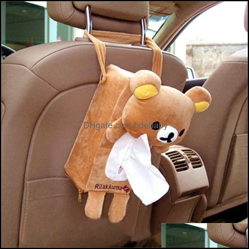 Animal Shaped Paper Boxes For Car Napkin Paper Hanging Bag Chair Back Tissue Box Elephant Panda Rabbit Bear Cases 7 5hl H1