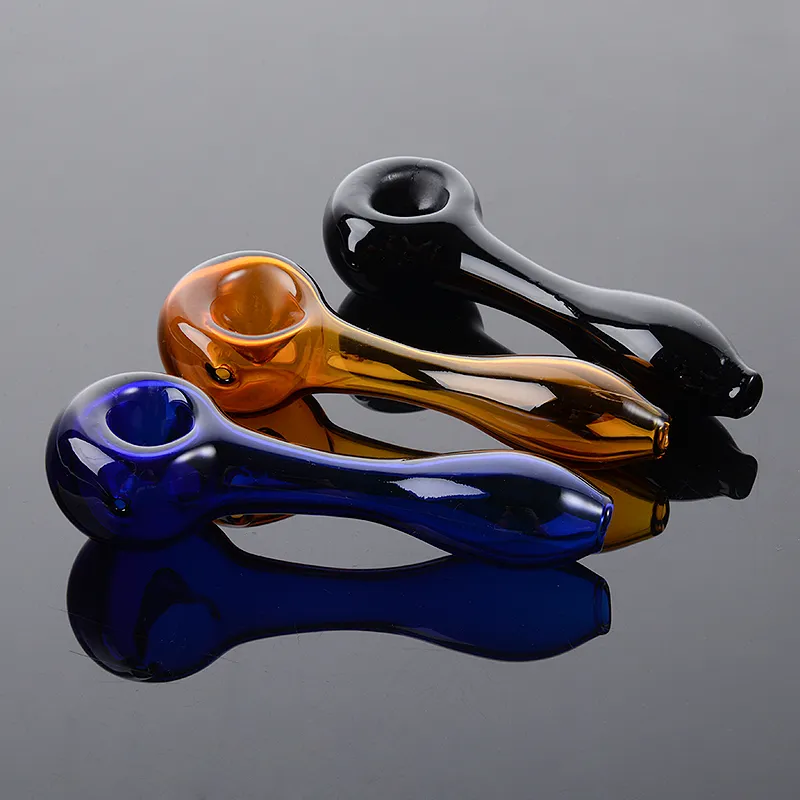 4 Inch Mini Spoon Glass Hand Pipes Pyrex Glass Oil Burner Pipes Tobacco Pipe For Smoking Accessories Dab Tool HSP01