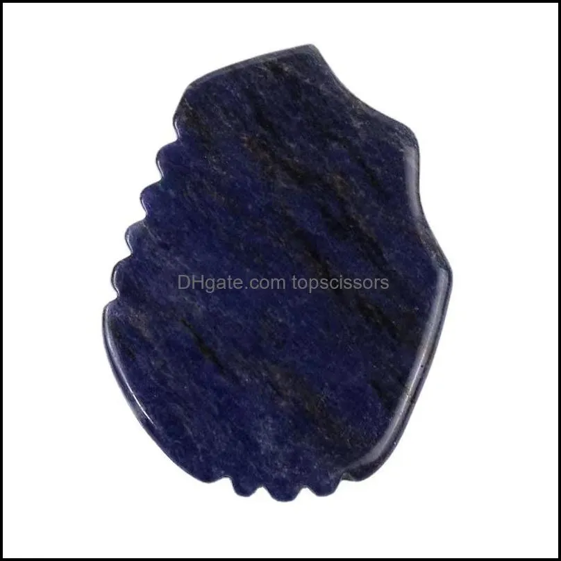 Natural Stone Slimming Face Massager Lifting Chin Health Care Beauty Jade Guasha Scraping Board Blue Sodalite Gua Sha Facial Massage