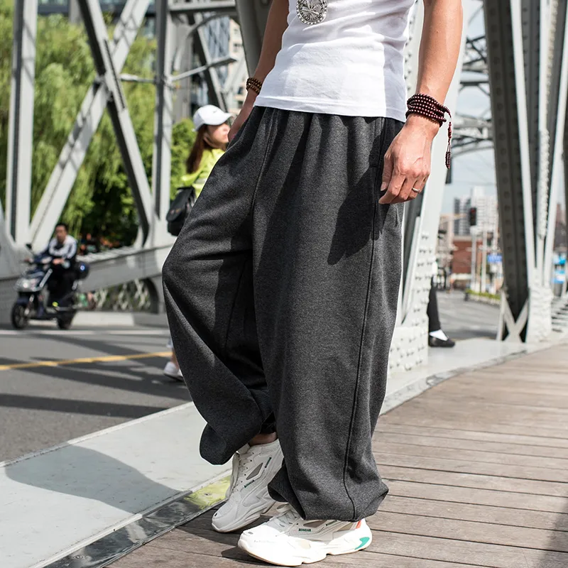 Wide Leg Hip Hop Pants Men Casual Cotton Harem Cargo Pants Loose Baggy  Trousers Streetwear Plus Size Joggers Men Clothing