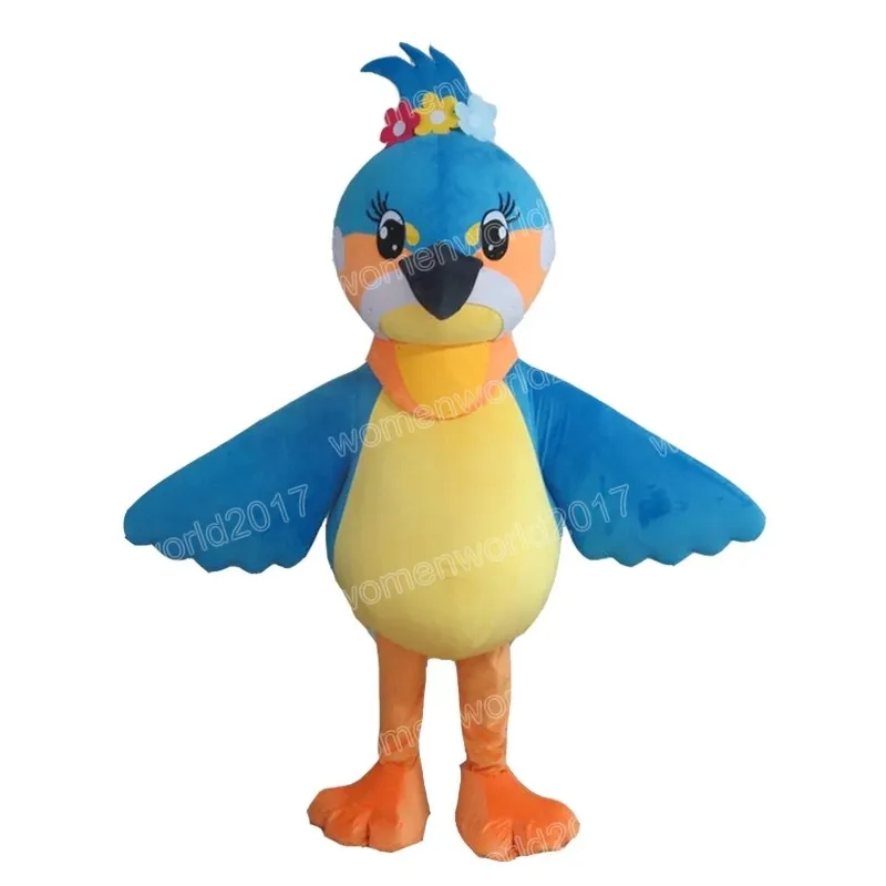 Costume de mascotte d'oiseau bleu d'Halloween, accessoires publicitaires, tenues de personnage de dessin animé, costume unisexe pour adultes, tenue de carnaval de Noël, robe fantaisie