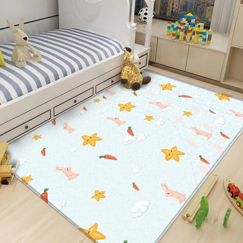 Halılar kaymaz pazen halısı basit yıldız sevimli desen bebek oyun mat yumuşak rahat dikdörtgen alfombra dekorasyon salonu 2022carpets sazan