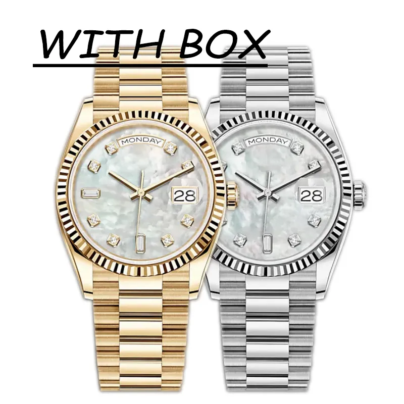 mens automatic mechanical watches classic style 41mm full stainless steel strap pearl face gold watch sapphire super luminous wristwatches dropshipping