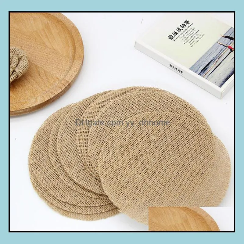 kitchen dining burlap coasters table mats wedding decorations cup pads sn2938