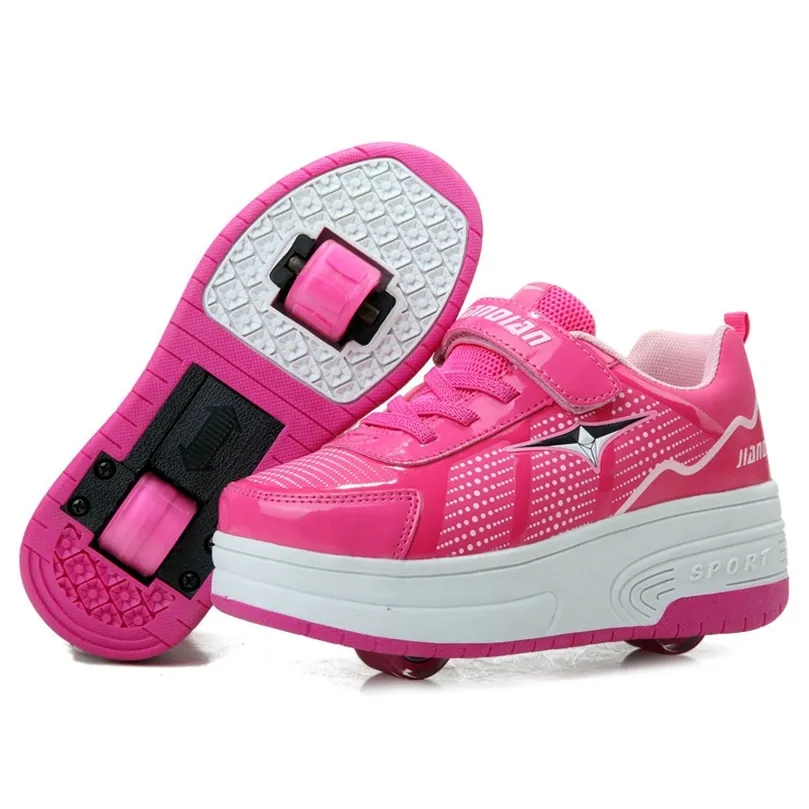 RISRICH Enfants patins à roulettes chaussures pour garçon fille enfants baskets de tennis avec sur roues enfants garçons filles patins à roulettes rose chaussures LJ201202