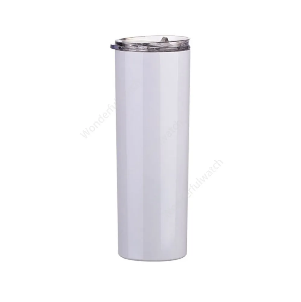 20oz sublimation straight tumblers blanks white 304 Stainless Steel Vacuum Insulated Slim DIY 20 oz Cup Car Coffee Mugs Sea Shipping 300lots DAW471