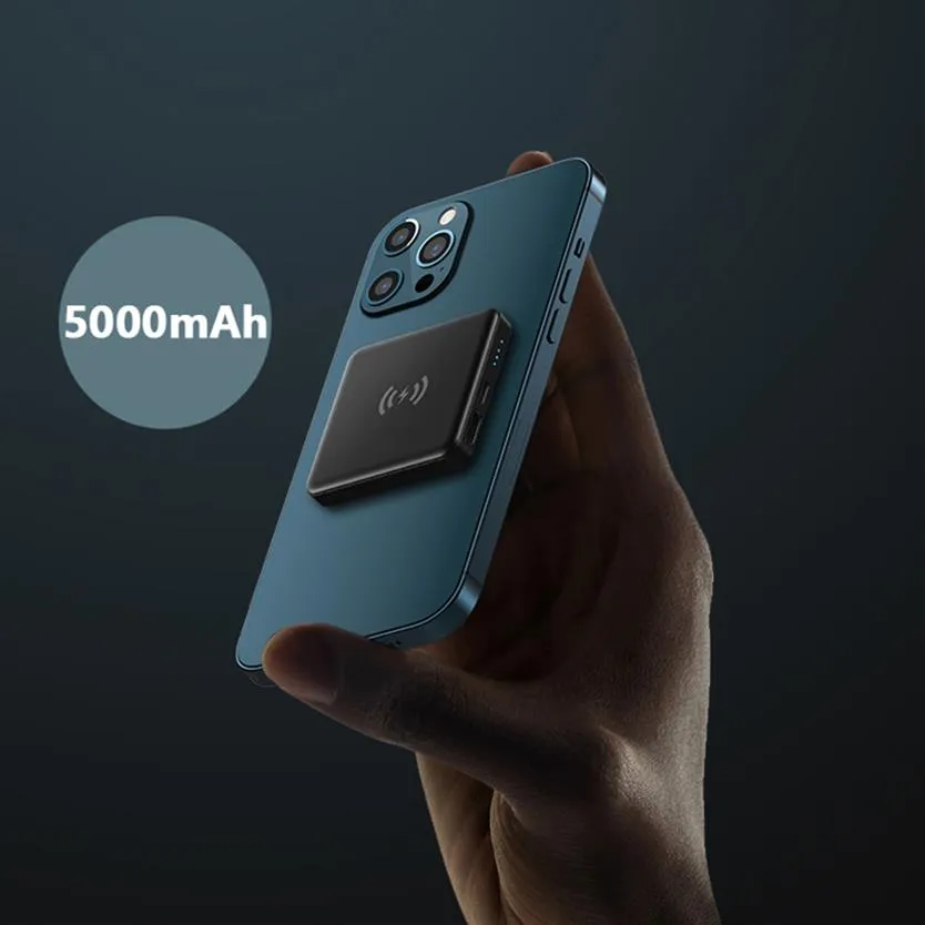 مصغرة المحمولة 5000 مللي أمبير 10000mAh المغناطيسي اللاسلكية قوة البنك المحمول powerbank ل iphone12 برو ماكس 4 colors330d