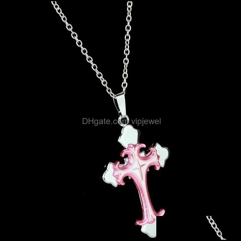 brand new christian plating drops cross pendant necklace short section wfn020 (with chain) mix order 20 pieces a lot k6096