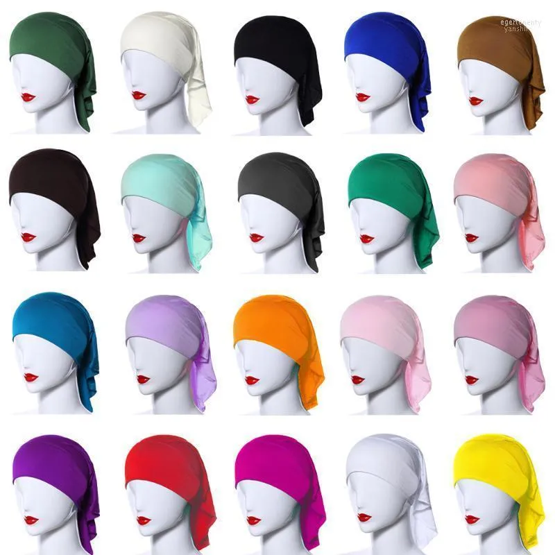 Ramadan Women Under Scarf Bonnet Inner Cap Bone Islamic Head Cover Beanie Wrap Hat Solid Color Headwear Arab Tube Underscarf1 Eger22