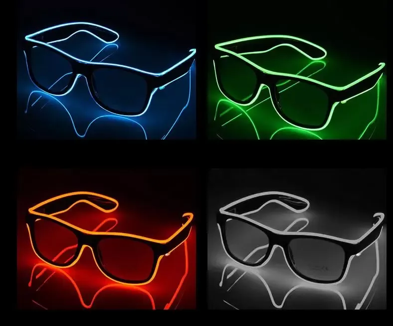 Świąteczna dekoracja LED Świecające okulary El Wire Luminous Party-Glasses Oczoce na urodziny Halloween przyjęte przyjęcie Dostawca dekoracyjny