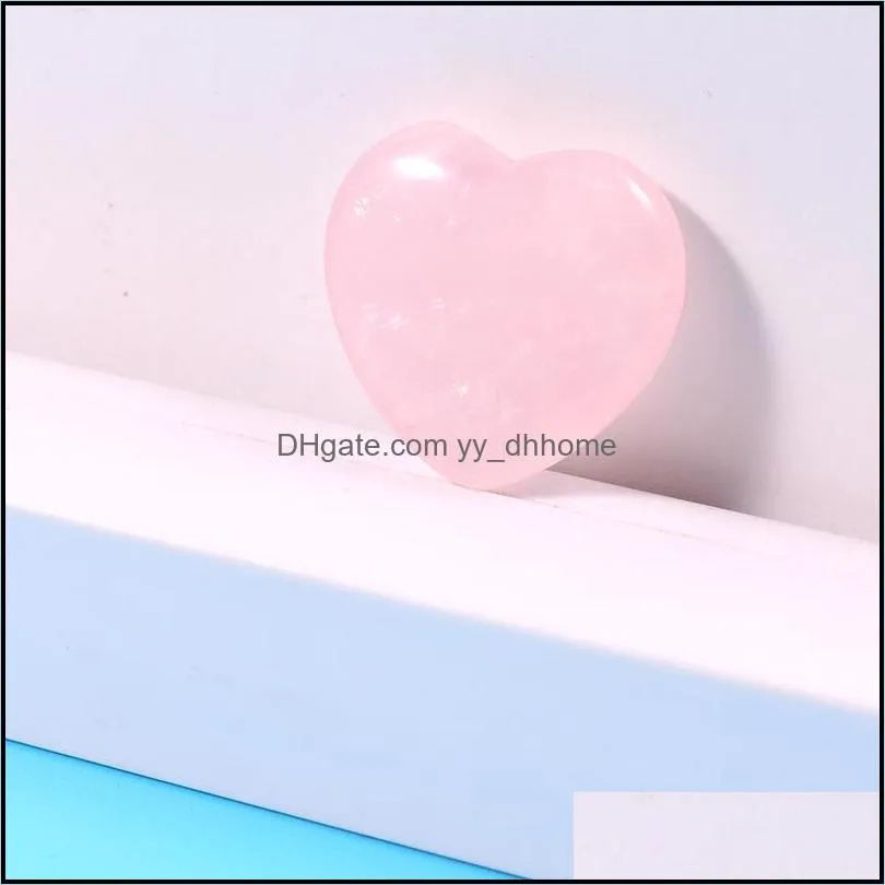 natural non-porous heart 20mm pink rose quartz stone ornaments hand handle pieces diy necklace accessories