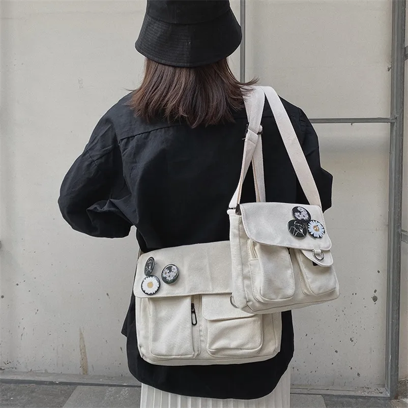Japanese Literature Art Department Fixture Student Canvas Bag Youth Fashion Casual Version Ladies Purses Diagonal Cross Bag 220812