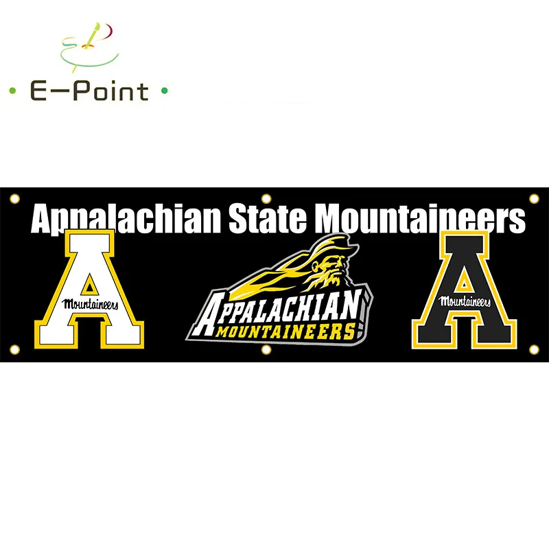 130GSM 150D Material NCAA Appalachian State Mountaineers Flagge Doppelseitiger Druck 1,5*5ft (45cm*150cm) Kettengewirke Bannerdekoration fliegender Hausgarten