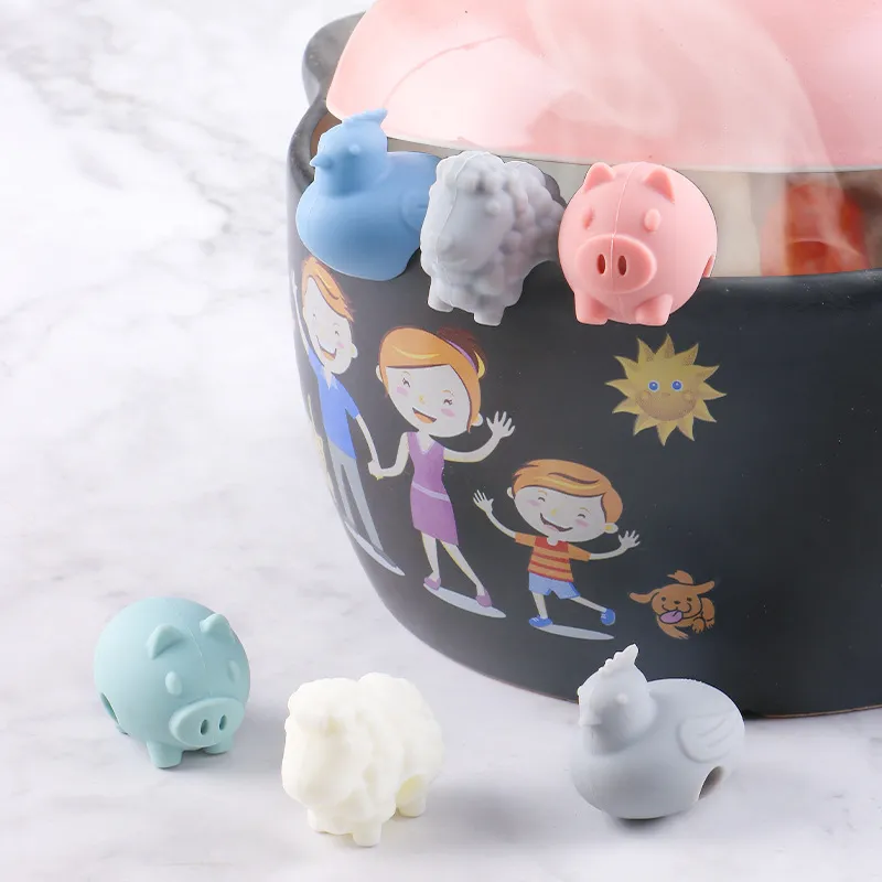 Kitchen Tools Cartoon silicone anti-overflow pot lid clip animal shape gadgets soup clip