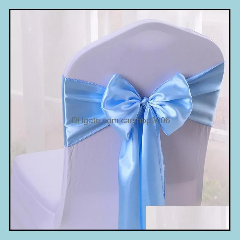 elastic chair band covers sashes for wedding party bowknot tie chairs sashes hotel meeting wedding banquet supplies 12 color ysy363-l