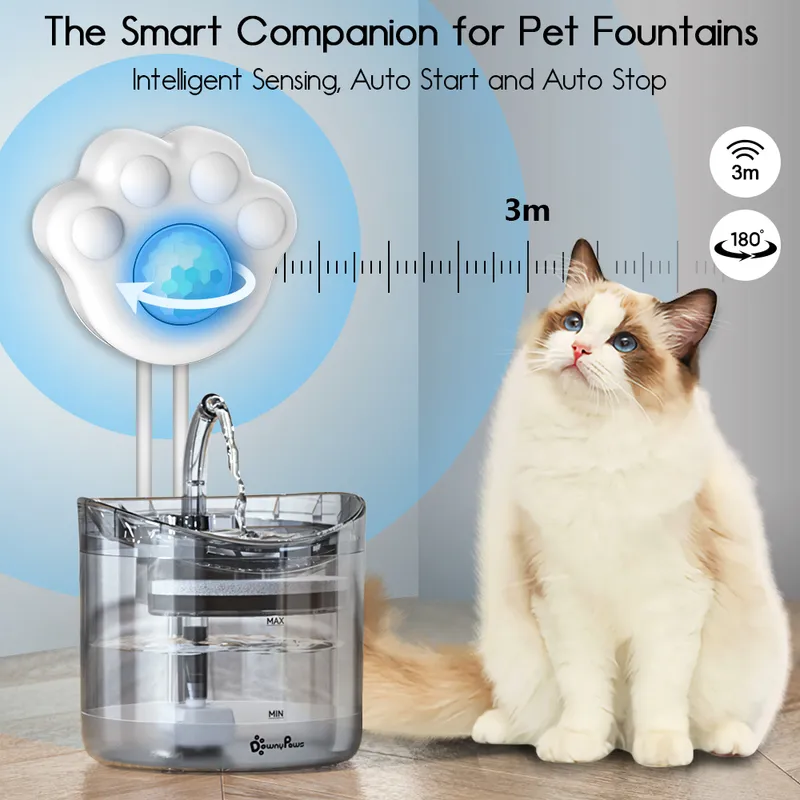 Fuente para gatos recargable con sensor