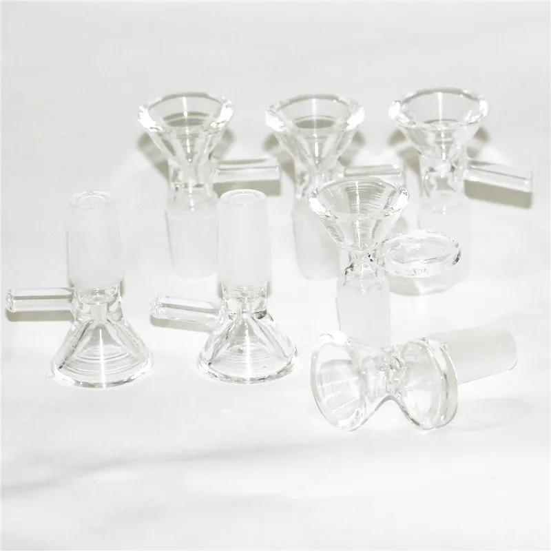 Acessórios para fumar 3 Estilo 14mm 18mm tigelas de vidro masculino punho de junta slide peça de tigela para tubos de água dos bongos