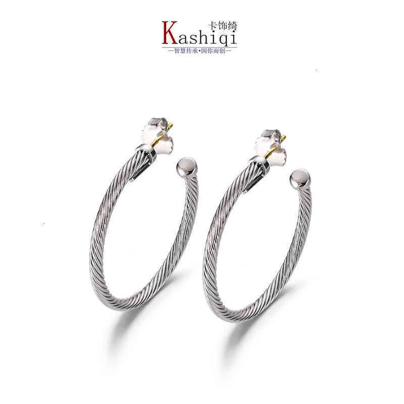 Earring Dy Twisted Thread Earrings Women Fashion Versatile White Gold and Silver Plated Needle Twist Popular Accessories Hot Selling