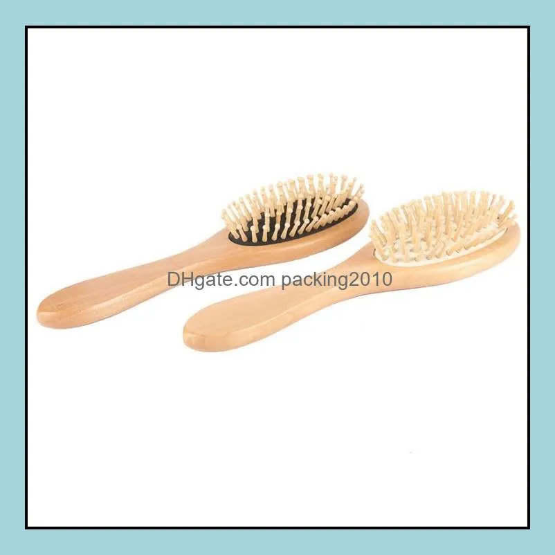 party favor natural bamboo brush healthy care massage hair combs antistatic detangling airbag hairbrush hair styling tool sn4438