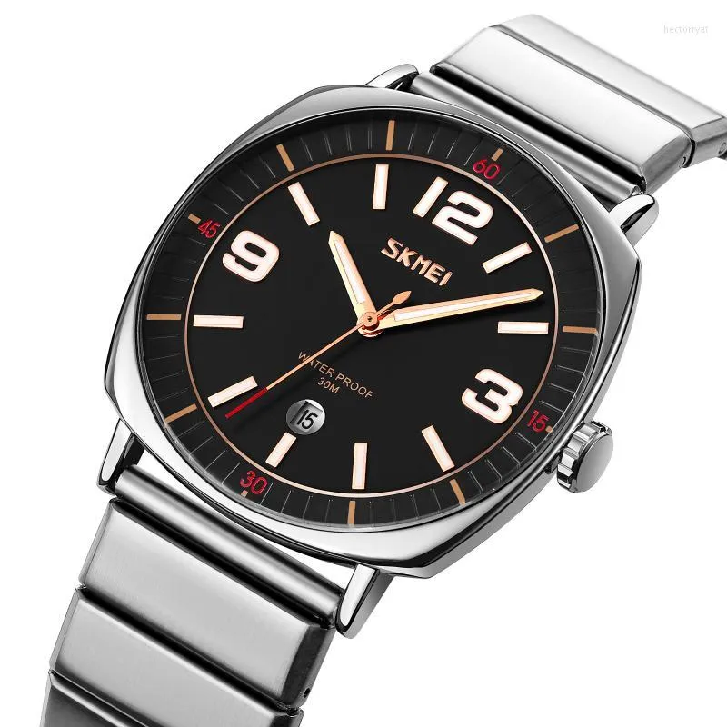 ساعة Wristwatches الفاخرة الكوارتز الساعات رجالي 30M ماء مقاوم للماء الوقت حركة مراقبة مضيئة حركة الفولاذ المقاوم للصدأ wristwatch wristwatch