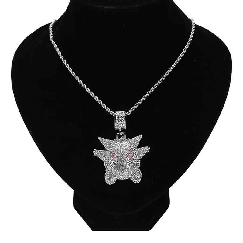 Custom made popular little devil hanging hip-hop pendant men's necklace simple and versatile Geng ghost Pendant