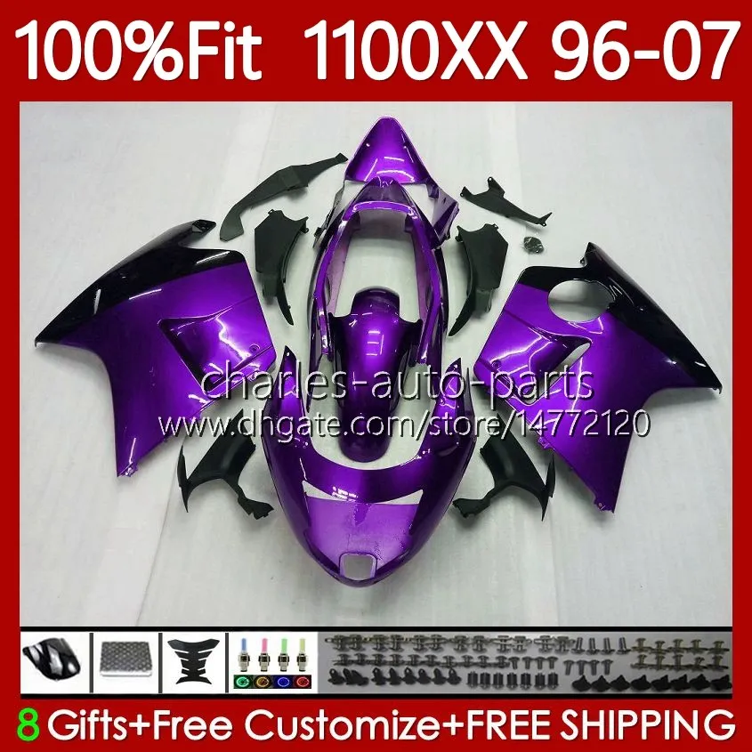 Injection Body For HONDA CBR1100 CBR 1100XX 1100 XX CC 114No.115 Blackbird CBR1100XX 1996 1997 1998 1999 New purple 2000 2001 2002 2003 2004 2005 2006 2007 Fairing