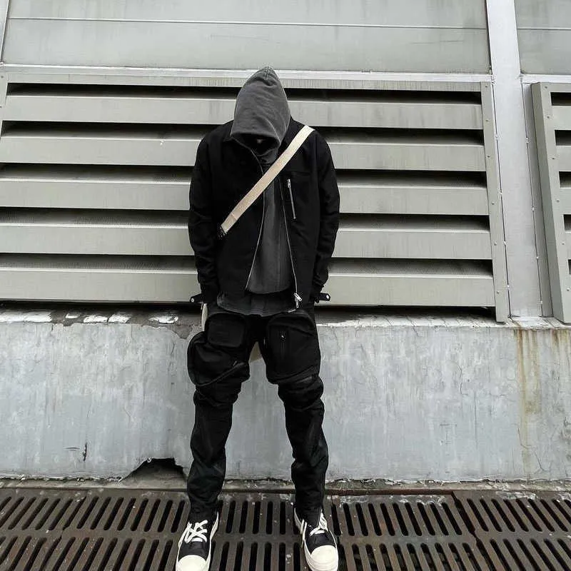 Grailz Niche High Street Nylon Zipper Shell Pants Multi Pocket